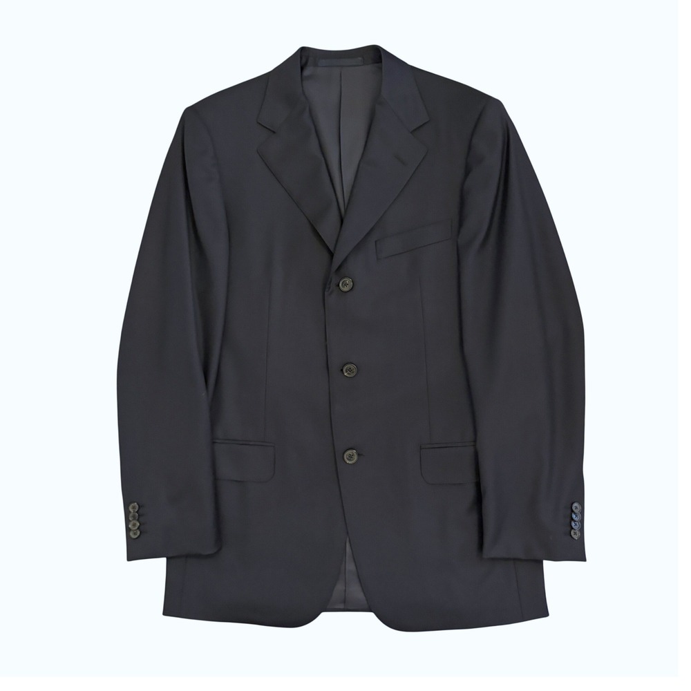 Ermenegildo Zegna Blazer Mens 38R 100% Wool 3 Button Navy‎ Blue Su Misura Jacket